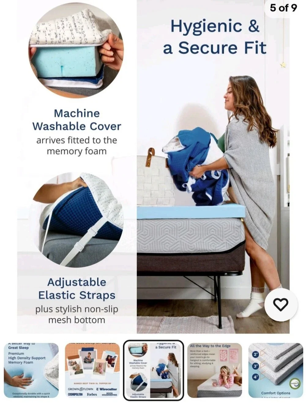 ViscoSoft Replacement Mattress Topper Cover - Twin XL - 2